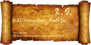 Kühtreiber Iván névjegykártya